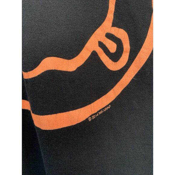 Nirvana Tank Orange Smiley Graphic Women’s Medium Black Grunge Punk Alt Rock - Picture 3 of 8